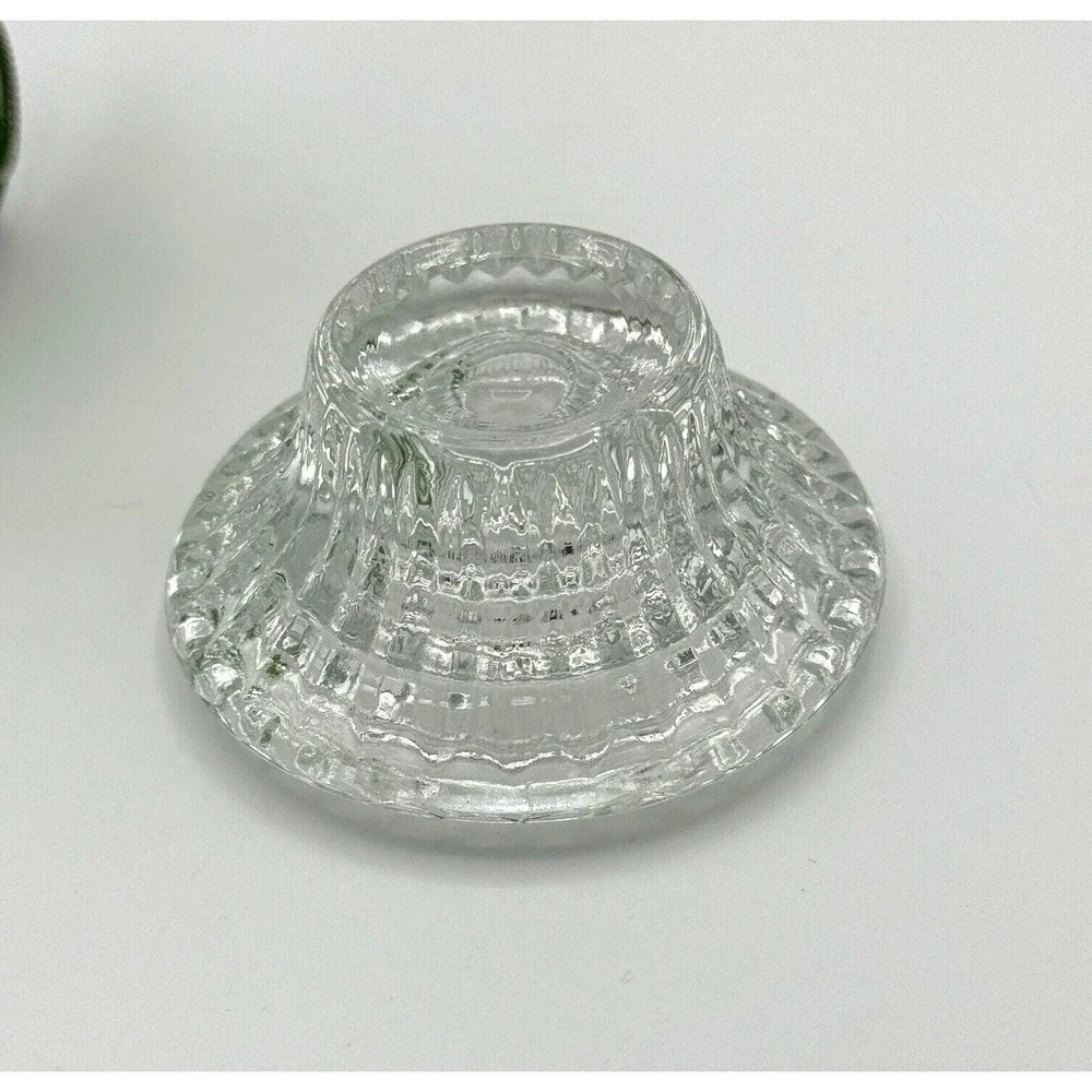 Vintage Green Glass Angel Tea Light Holder Frosted‎ Wings Stained Glass Style 6